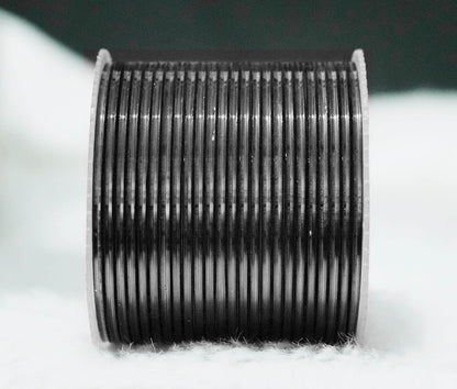 Black Color Glossy Metal Bangle for Women & Girls (Pack of 24)