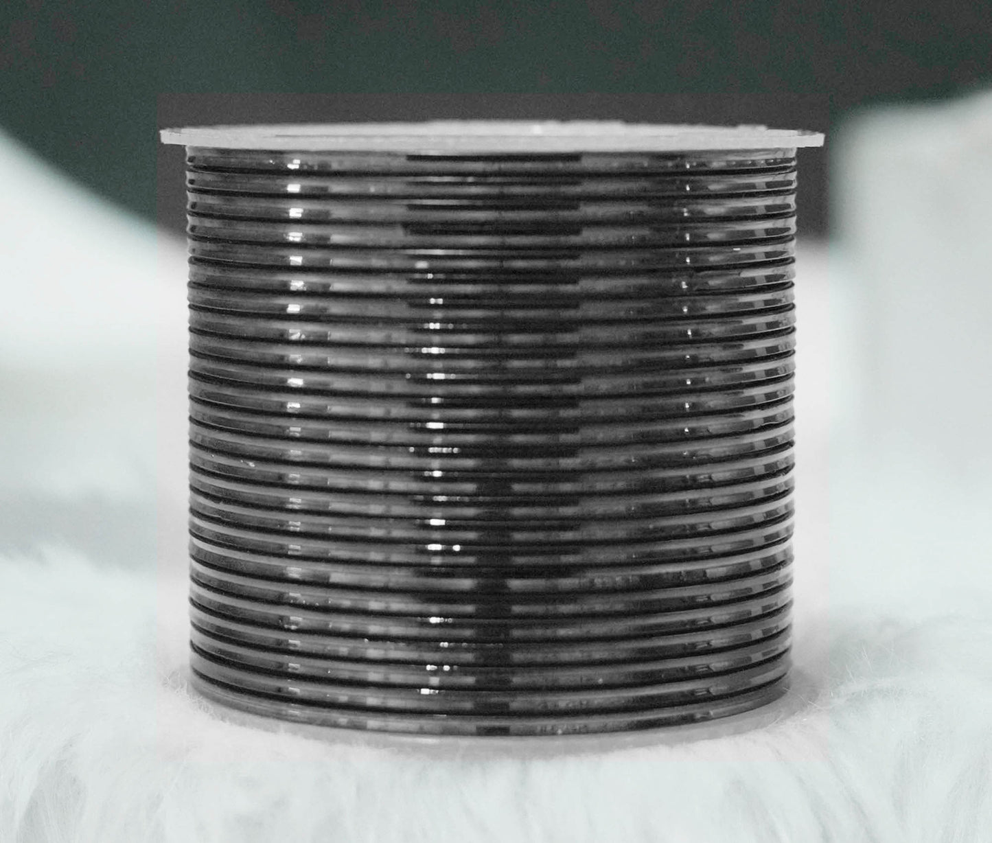 Black Color Glossy Metal Bangle for Women & Girls (Pack of 24)