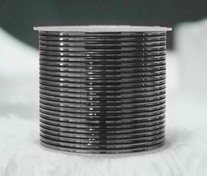 Black Color Glossy Metal Bangle for Women & Girls (Pack of 24)