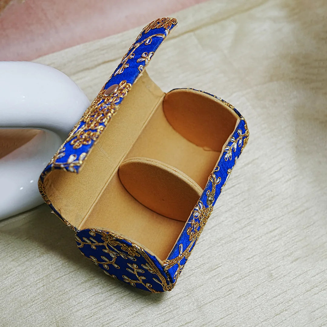 Embroidered Wooden Jewelry Storage Box for Bangles (2 Section)
