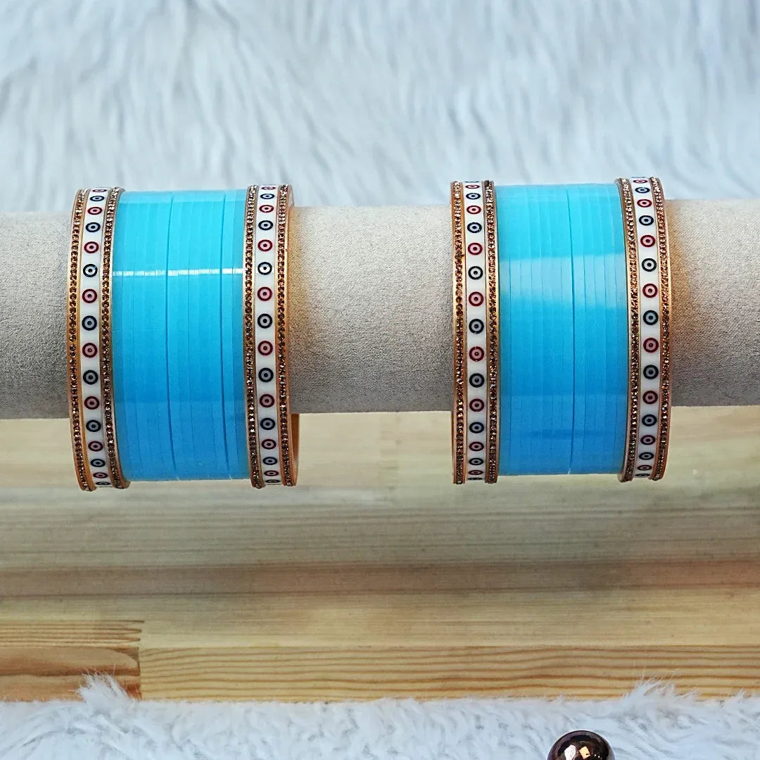 Premium Mini Wedding Chooda Bangles Set for Women (Both Hand) - The Golden Cascade