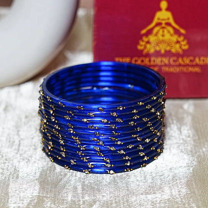 Traditional Lightweight Glass Bangles for Women (Pack of 12)