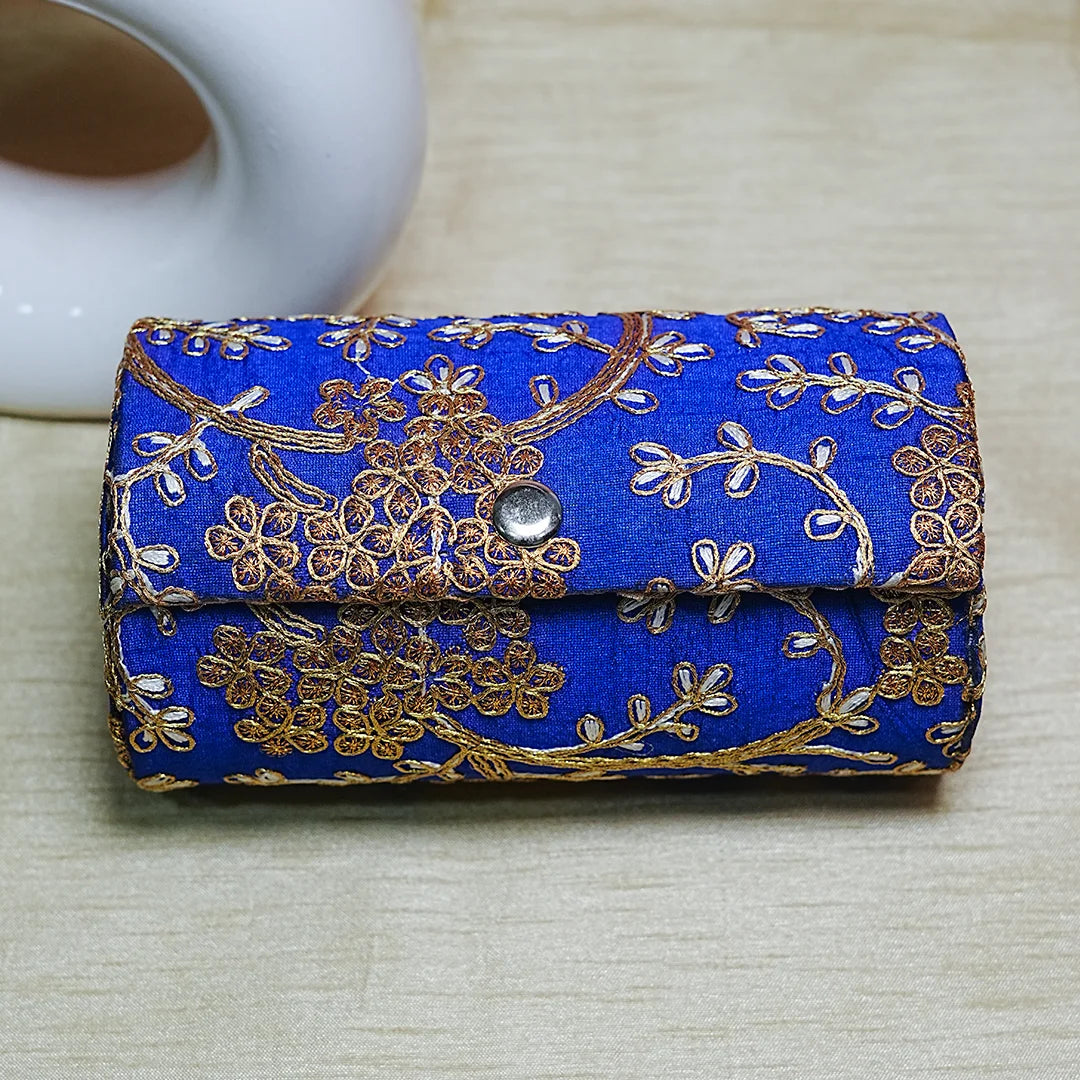 Embroidered Wooden Jewelry Storage Box for Bangles (2 Section)