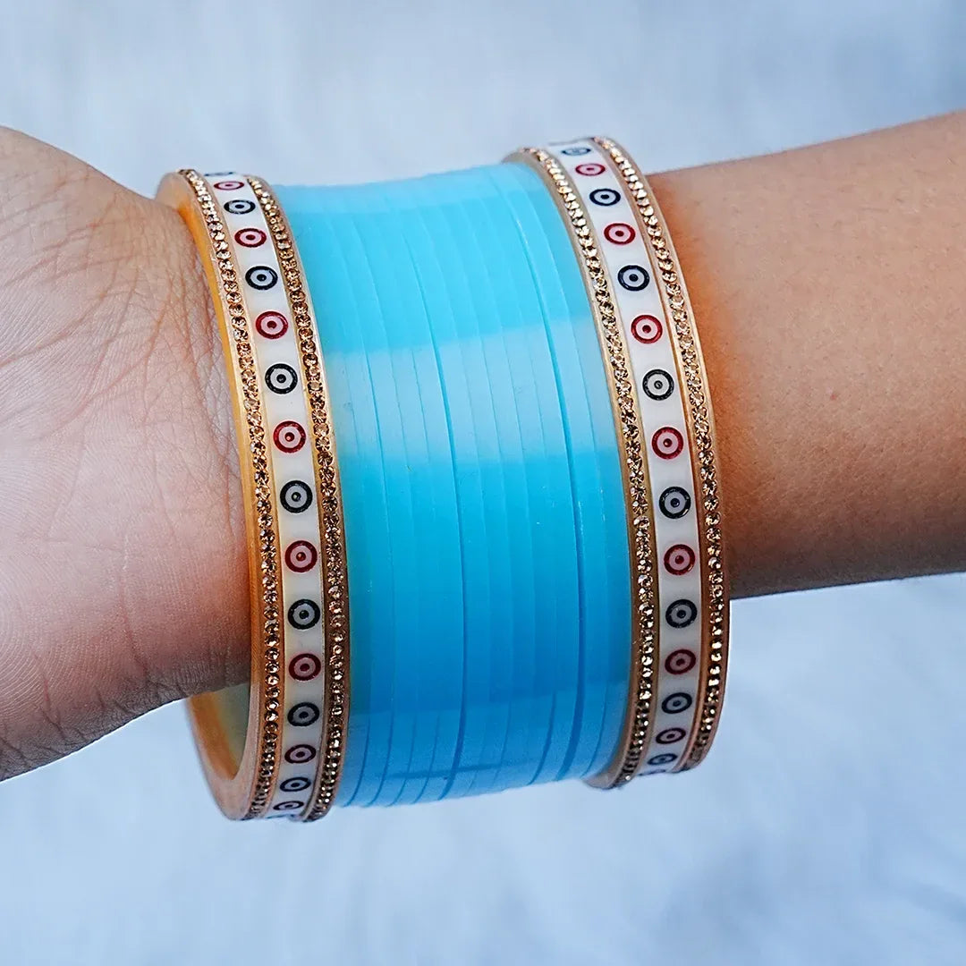 Premium Mini Wedding Chooda Bangles Set for Women (Both Hand) - The Golden Cascade