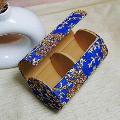 Embroidered Wooden Jewelry Storage Box for Bangles (2 Section)