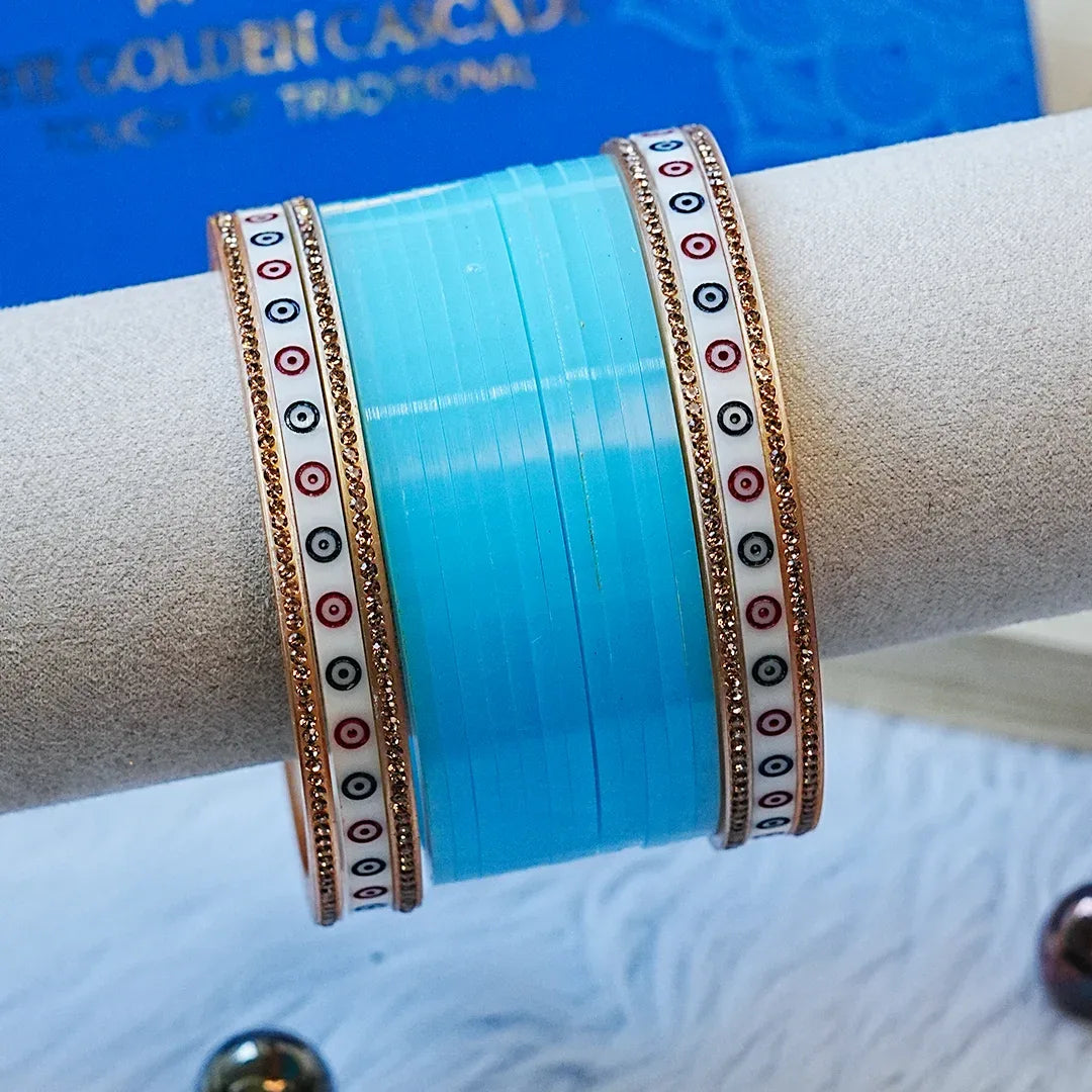 Premium Mini Wedding Chooda Bangles Set for Women (Both Hand) - The Golden Cascade