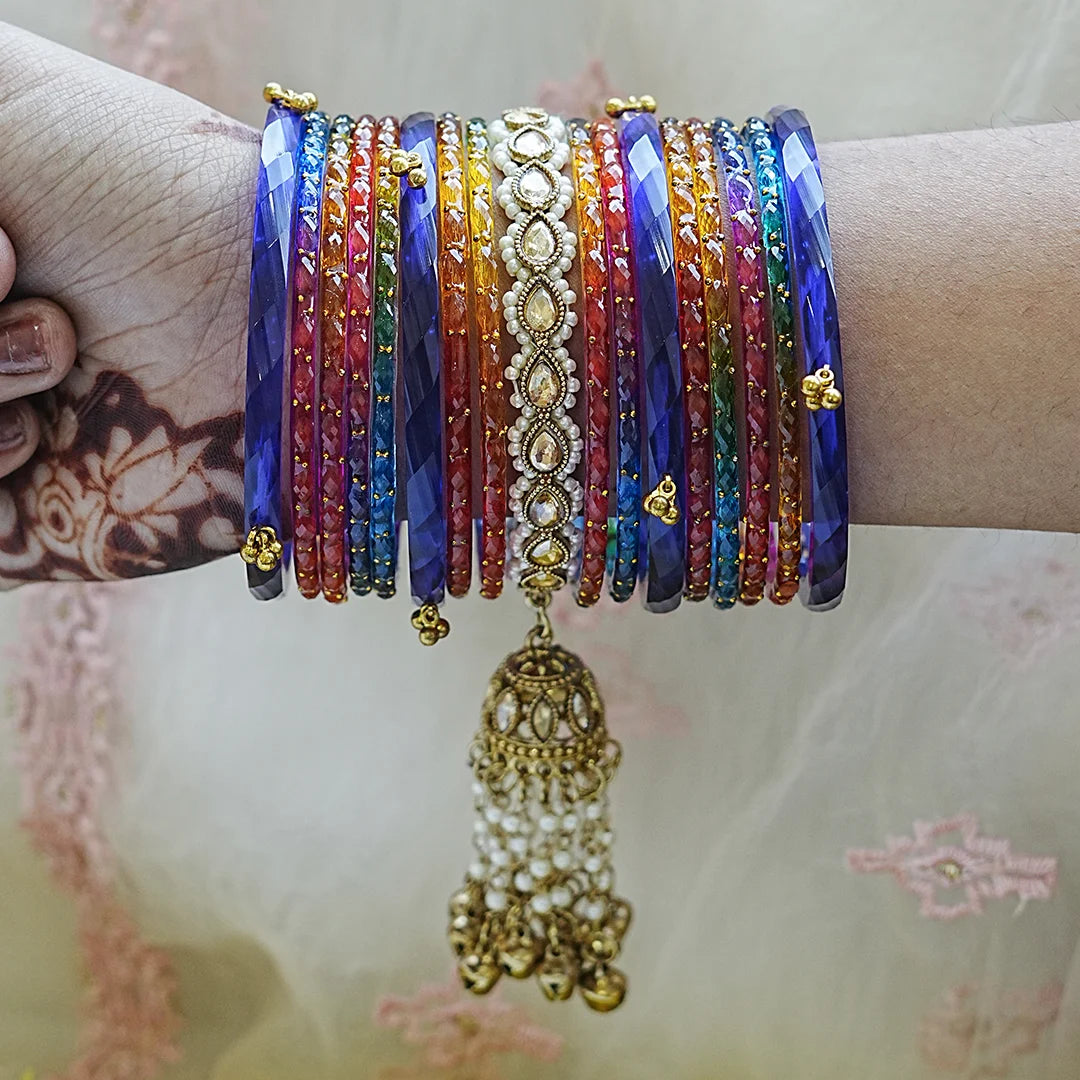 Traditional Glass Bangles Set for Women (Both Hand)