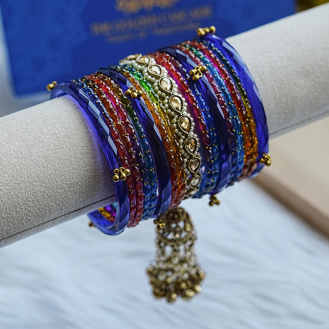 Traditional Glass Bangles Set for Women (Both Hand)