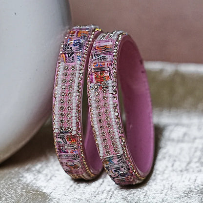 Women’s Glass Kada Bangles (Pack of 2) - The Golden Cascade