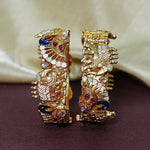 Premium Handcrafted Brass Kada – Elephant & Peacock Motif (Pack of 2)