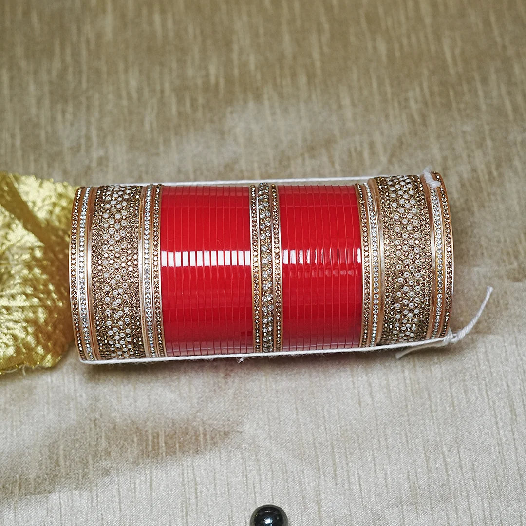 Ethnic Bridal Chura Set with Kundan Work & Traditional Design for Women (Both Hand)