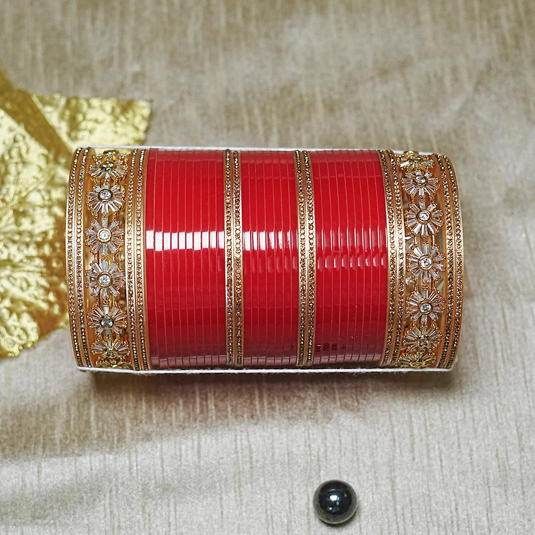 Elegant Bridal Chura Set with Kundan Work & Traditional Design for Women (Both Hand)