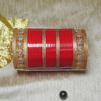 Elegant Bridal Chura Set with Kundan Work & Traditional Design for Women (Both Hand)
