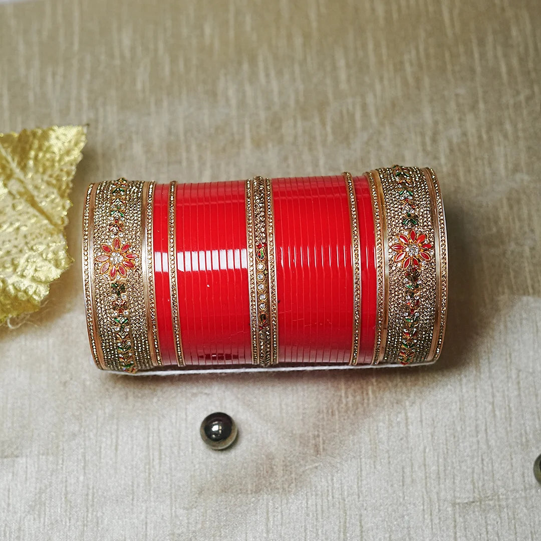 Royal Bridal Chura Set with Kundan Work & Traditional Design for Women (Both Hand)