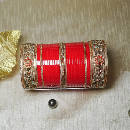 Royal Bridal Chura Set with Kundan Work & Traditional Design for Women (Both Hand)