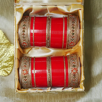 Royal Bridal Chura Set with Kundan Work & Traditional Design for Women (Both Hand)