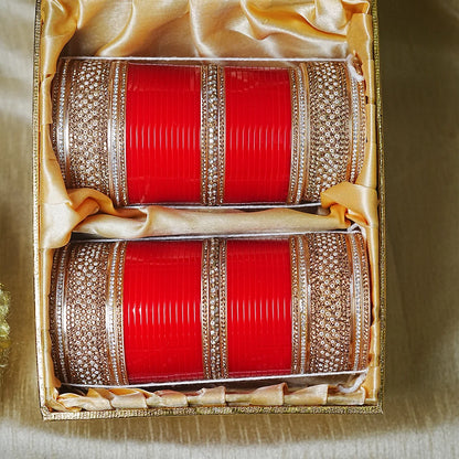 Ethnic Bridal Chura Set with Kundan Work & Traditional Design for Women (Both Hand)