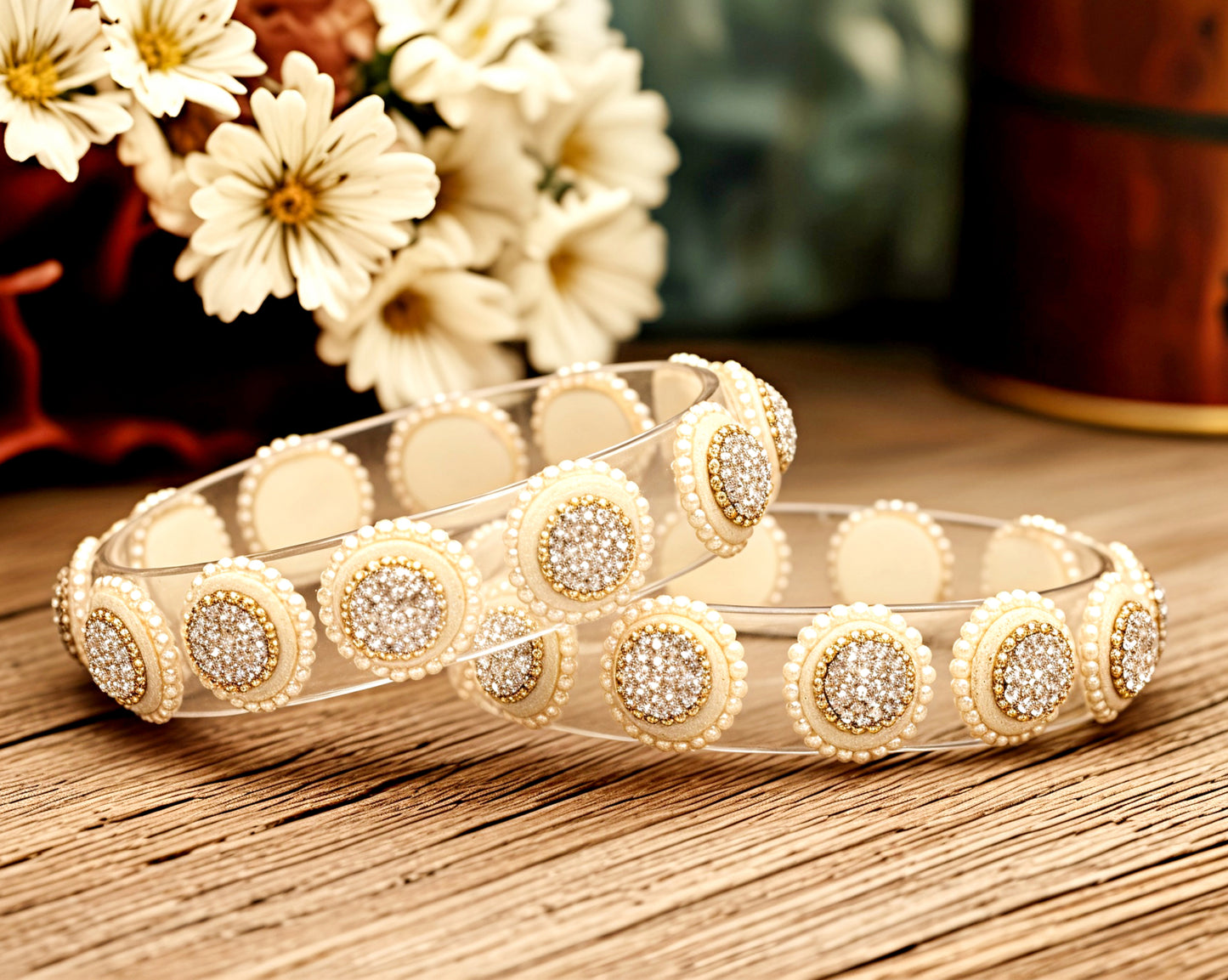 Stylish Transparent Glass Kada for Women & Girls – (Pack of 2)