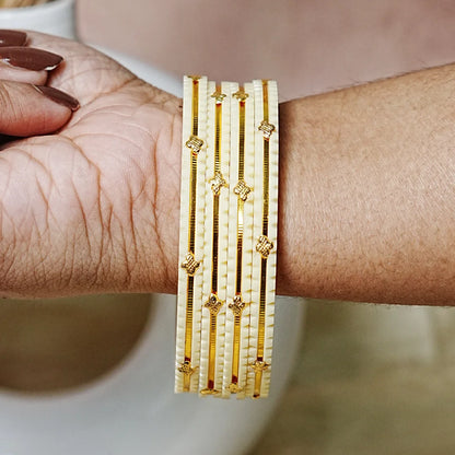 Premium Lightweight Acrylic Kada Bangles for Women (Pack of 4)