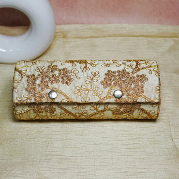 Handcrafted Embroidered Wooden Bangle Storage Box (3 Section)