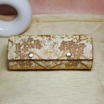 Handcrafted Embroidered Wooden Bangle Storage Box (3 Section)