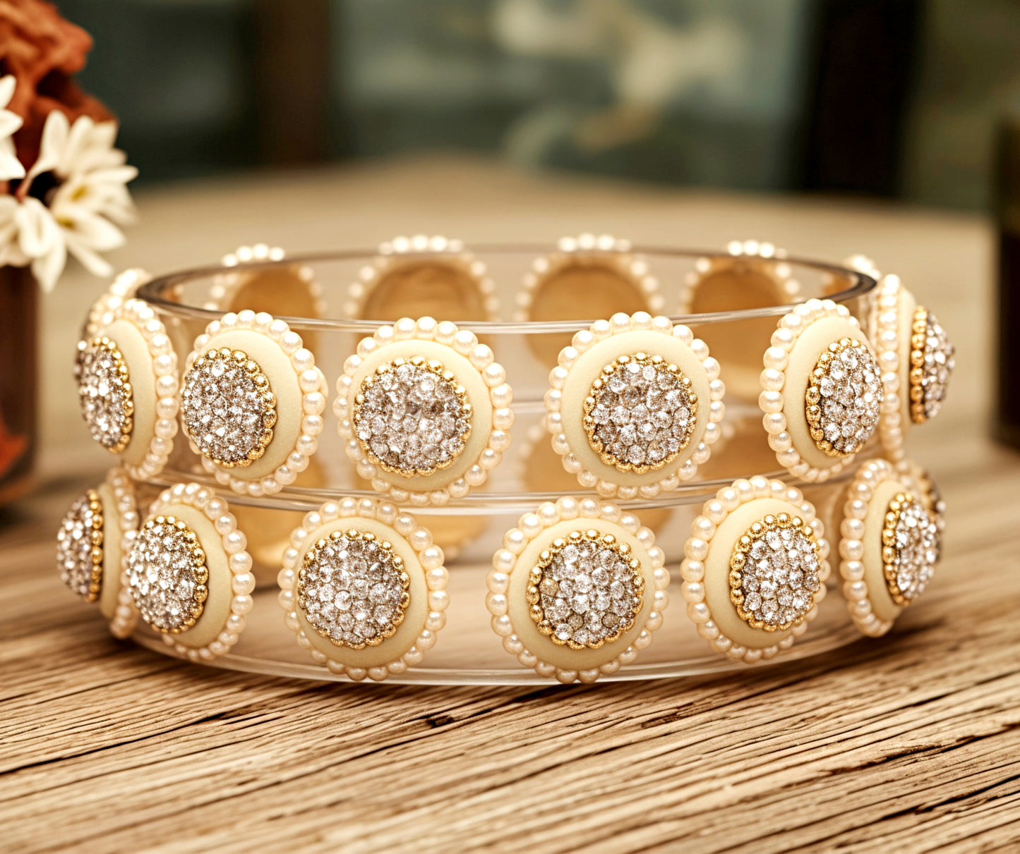 Stylish Transparent Glass Kada for Women & Girls – (Pack of 2)