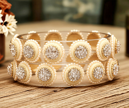 Stylish Transparent Glass Kada for Women & Girls – (Pack of 2)