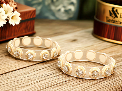 Stylish Transparent Glass Kada for Women & Girls – (Pack of 2)