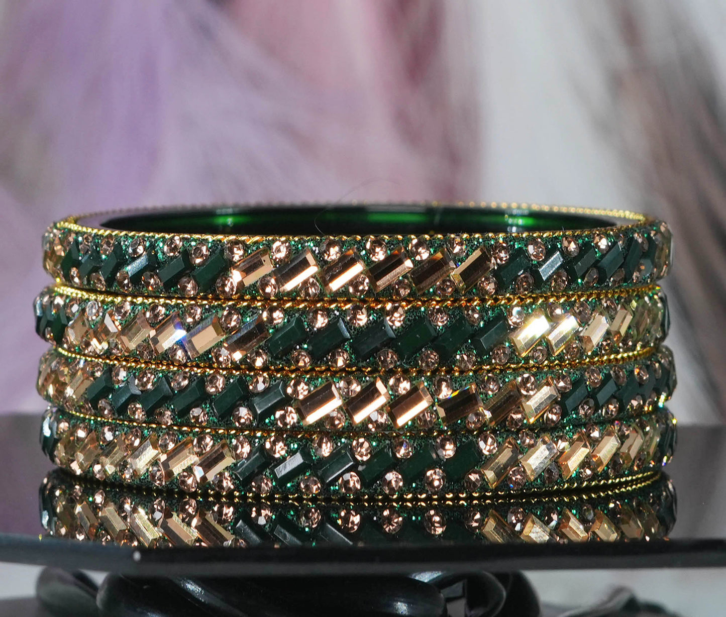 Multiple Color Glass Bangles for Women & Ladies (Pack of 4 Glass kada)