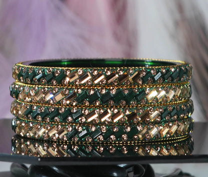 Multiple Color Glass Bangles for Women & Ladies (Pack of 4 Glass kada)