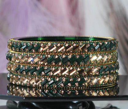 Multiple Color Glass Bangles for Women & Ladies (Pack of 4 Glass kada)