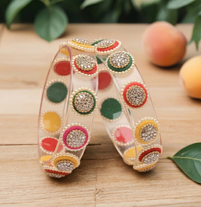 Stylish Transparent Glass Kada for Women & Girls – (Pack of 2)