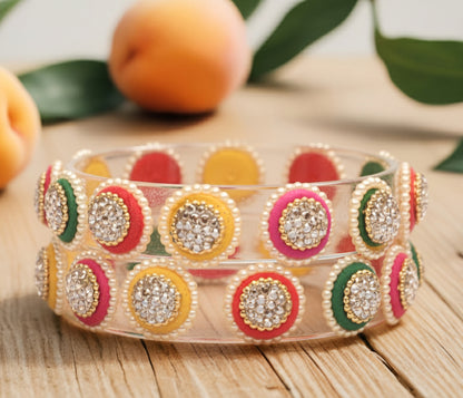 Stylish Transparent Glass Kada for Women & Girls – (Pack of 2)