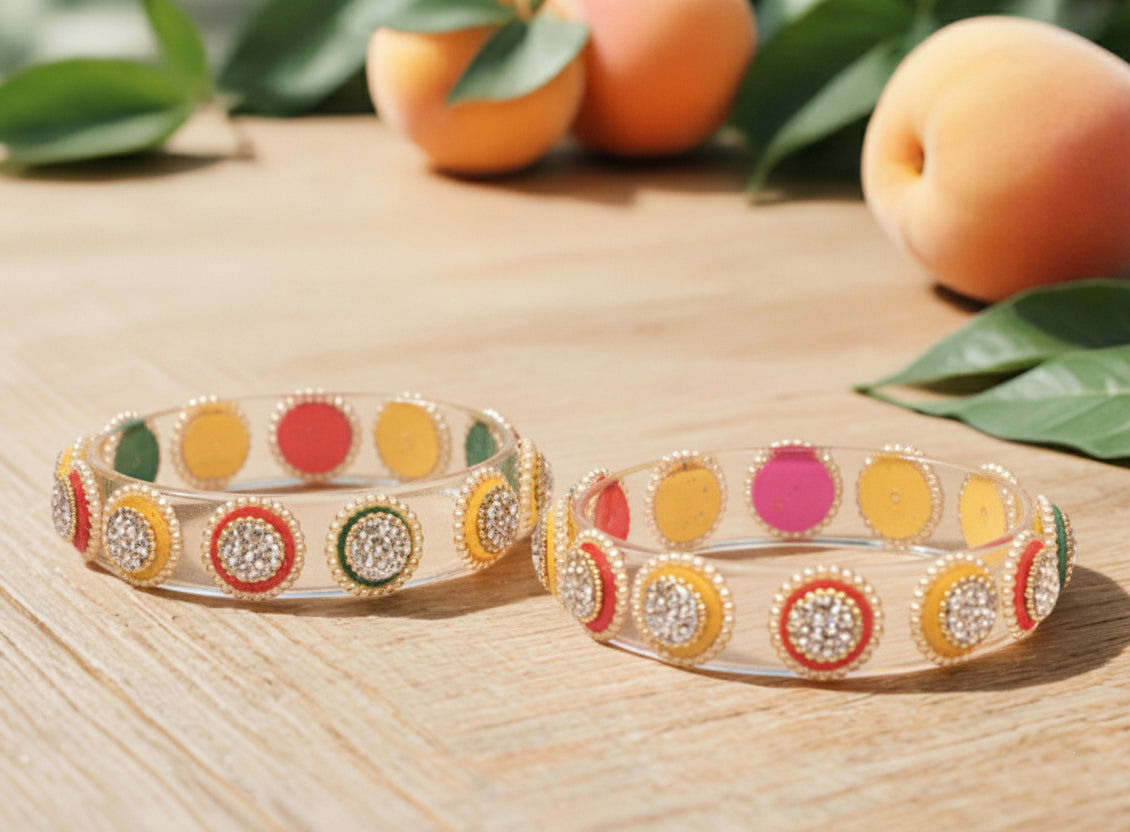 Stylish Transparent Glass Kada for Women & Girls – (Pack of 2)