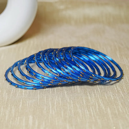 Traditional Lightweight Glass Bangles for Women (Pack of 12)
