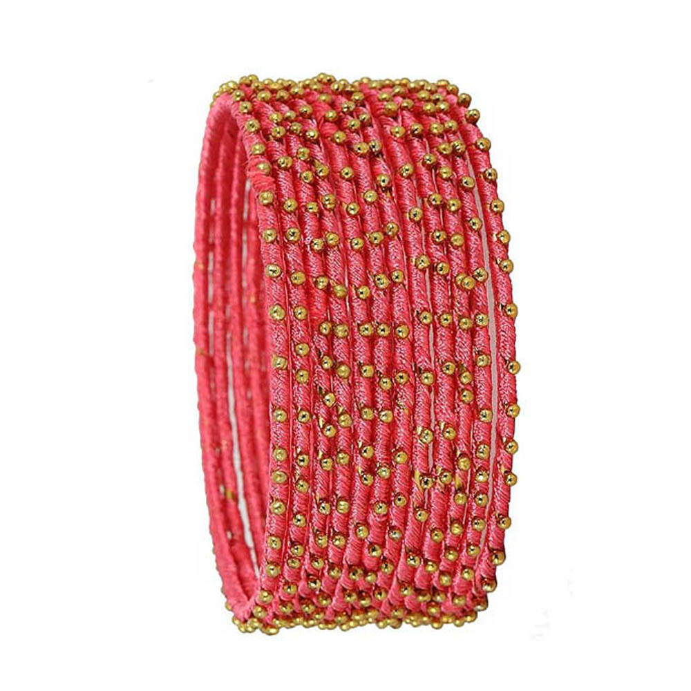 Gajari Thread Bangles for Women | Traditional Metal Bangles with Silk Thread Work for Ladies