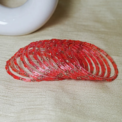 Designer Beads Work Glass Bangles for Women (Pack of 12 Bangle)