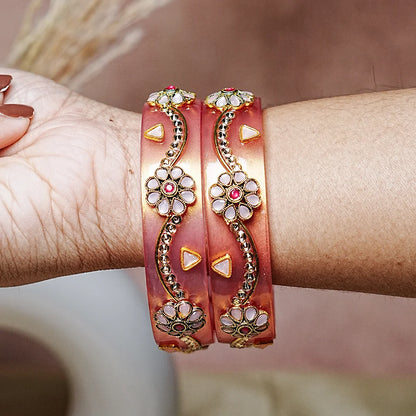 Premium Acrylic Kada Bangle for Women - Lightweight Glossy Finish (Pack of 2)