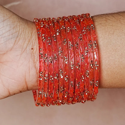 Designer Beads Work Glass Bangles for Women (Pack of 12 Bangle)