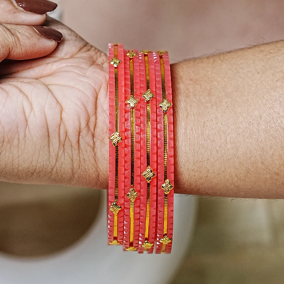 Premium Lightweight Acrylic Kada Bangles for Women (Pack of 4)