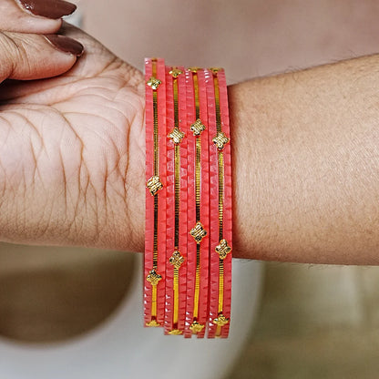 Premium Lightweight Acrylic Kada Bangles for Women (Pack of 4)