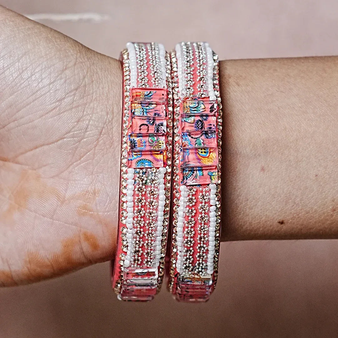 Women’s Glass Kada Bangles (Pack of 2) - The Golden Cascade