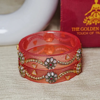 Premium Acrylic Kada Bangle for Women - Lightweight Glossy Finish (Pack of 2)