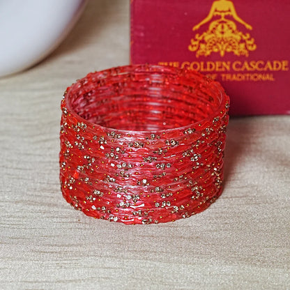 Designer Beads Work Glass Bangles for Women (Pack of 12 Bangle)