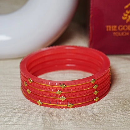 Premium Lightweight Acrylic Kada Bangles for Women (Pack of 4)
