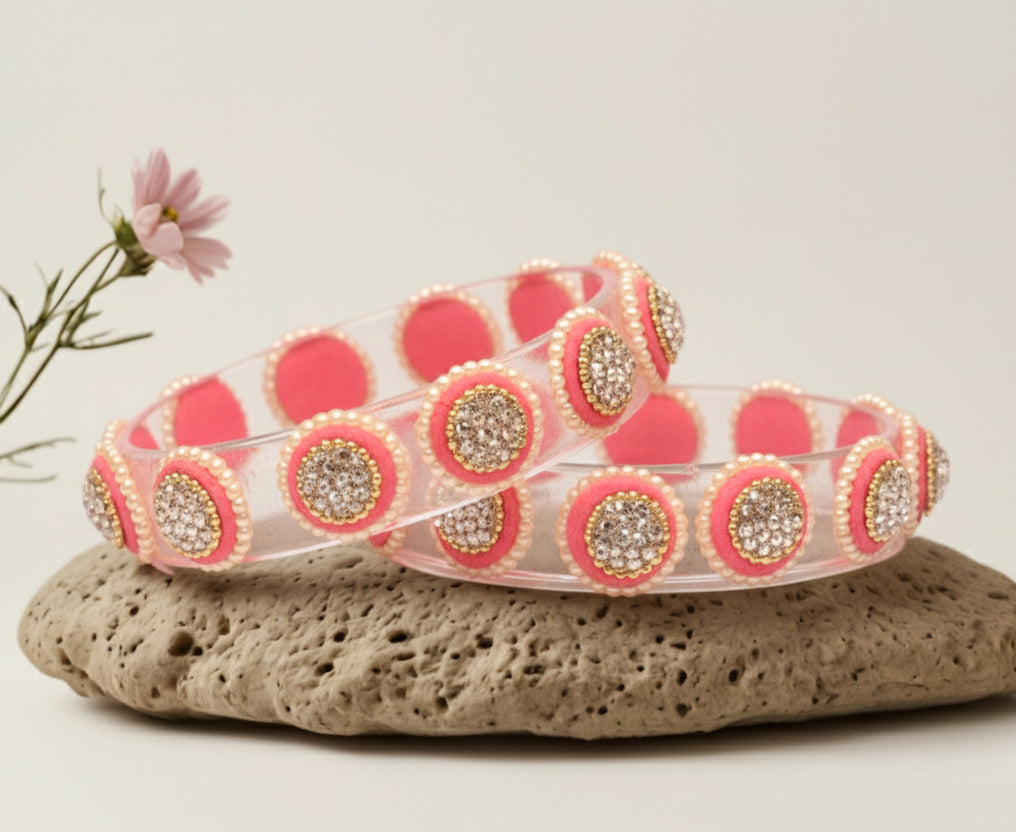 Stylish Transparent Glass Kada for Women & Girls – (Pack of 2)