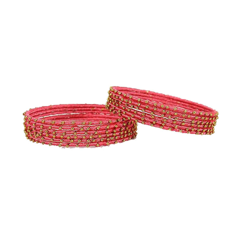 Gajari Thread Bangles for Women | Traditional Metal Bangles with Silk Thread Work for Ladies