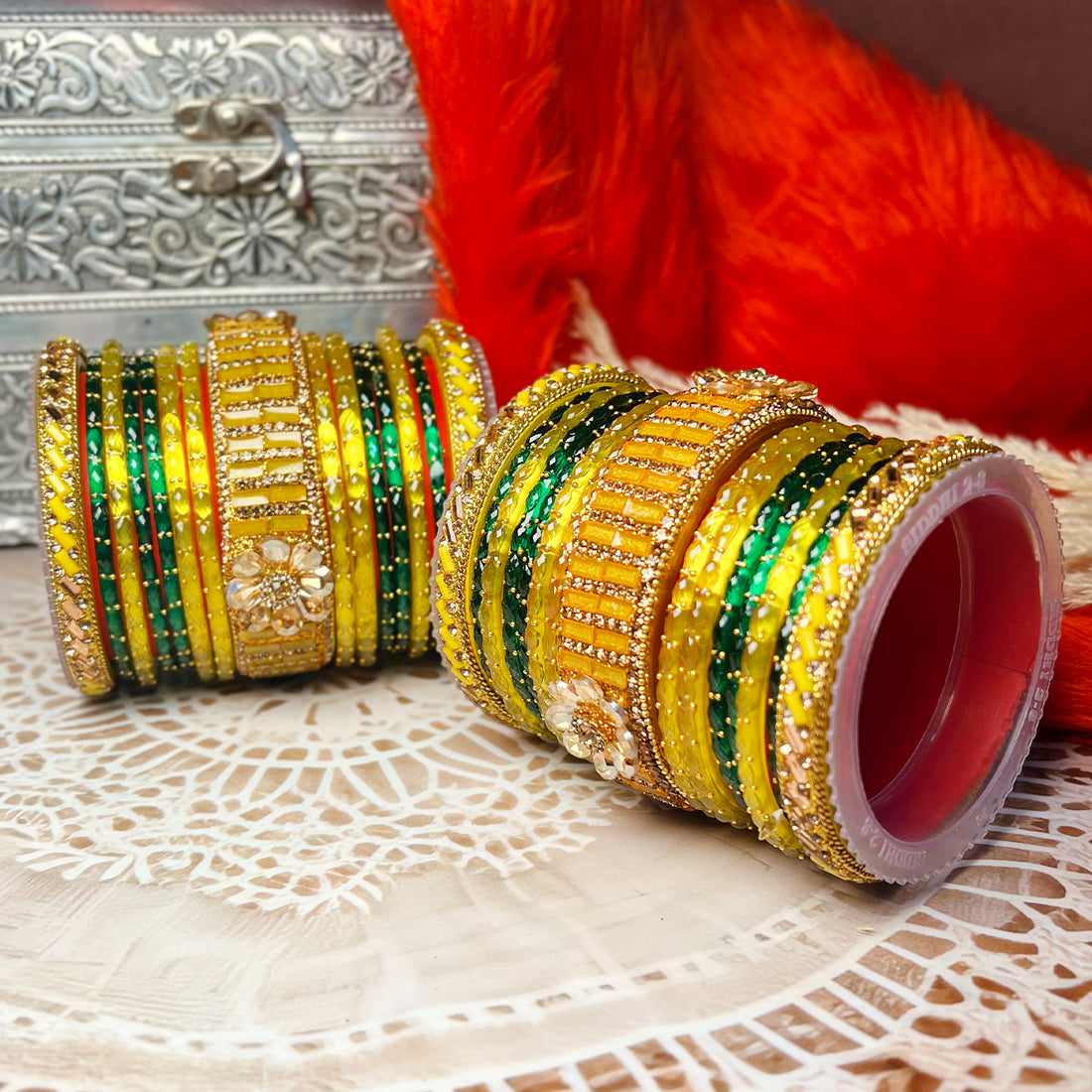 Traditional Multicolor Glass Bangle Set for Women & Girls (Both Hands)