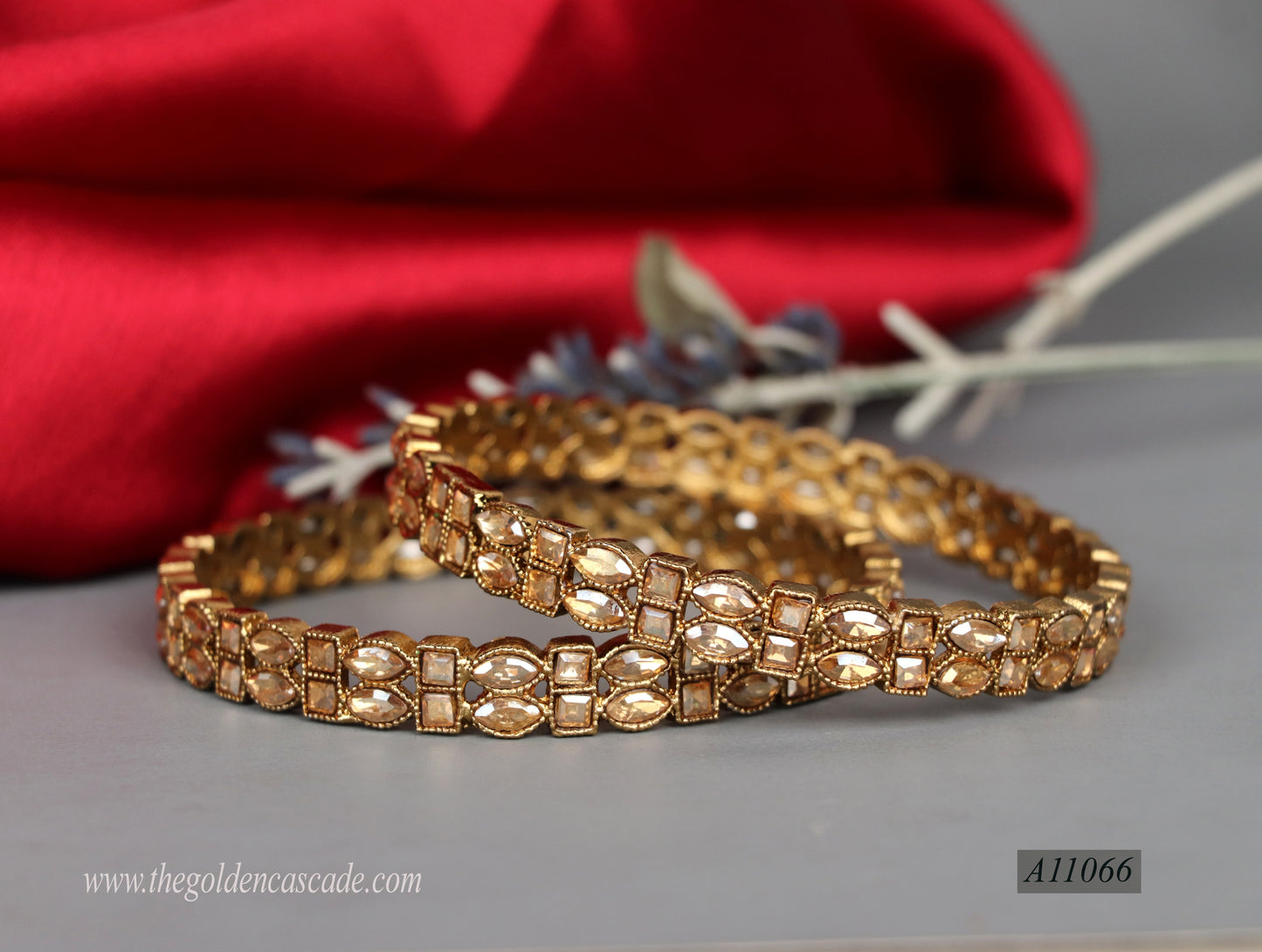 Traditional Golden Metal Kada for Women (Pack of 2)