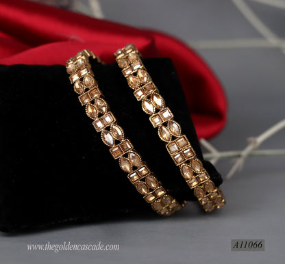 Traditional Golden Metal Kada for Women (Pack of 2)